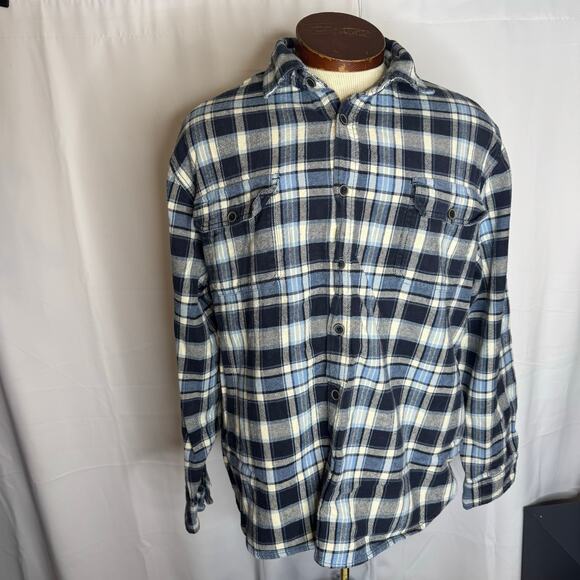 JACHS 2XL Blue Plaid Flannel Shirt Cotton Button Down Long Sleeve Workwear - Picture 2 of 9